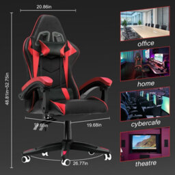Onemill Ergonomic Gaming And Office Chair With Adjustable Features, Lumbar Support, And Stylish Color Options(Black-Red) - thumbnail 5