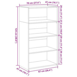 Berkfield Highboard Brown Oak 70X41X124 Cm Engineered Wood - thumbnail 9