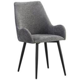 Mof Modern Upholstered Dining Chairs With Armrests  Set Of 4 Fabric Accent Chairs With Black Metal Legs Grey X4 - thumbnail 5
