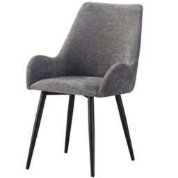 Mof Modern Upholstered Dining Chairs With Armrests  Set Of 4 Fabric Accent Chairs With Black Metal Legs Grey X4 - thumbnail 4