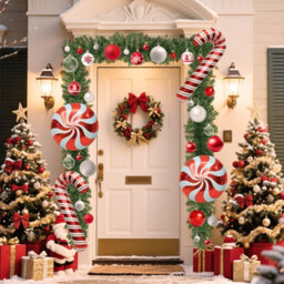 Deao Toys Christmas Garland- 9Ft  Long Festive Christmas Garland With Decorative Baubles & Balloons - thumbnail 2