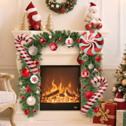 Deao Toys Christmas Garland- 9Ft  Long Festive Christmas Garland With Decorative Baubles & Balloons - thumbnail 4