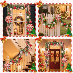 Deao Toys Christmas Garland- 9Ft  Long Festive Christmas Garland With Decorative Baubles & Balloons - thumbnail 8