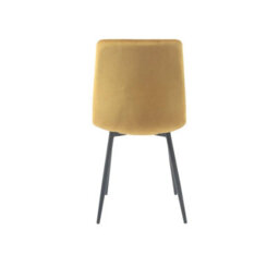 Urbn-Living Urbnliving 80Cm Oak Square Table With 4 Curly Yellow Velvet Chairs  - thumbnail 5