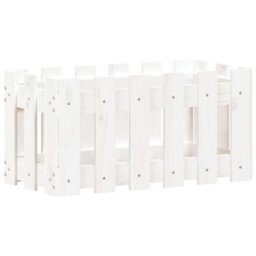Berkfield Garden Planter With Fence Design White 60X30X30 Cm Solid Wood Pine - thumbnail 2