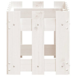 Berkfield Garden Planter With Fence Design White 60X30X30 Cm Solid Wood Pine - thumbnail 6