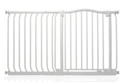 Bettacare Curved Top Dog Gate, 125Cm - 134Cm, Matt White, Pressure Fit Pet Gate For Dog And Puppy, Pet And Dog Barrier - thumbnail 1