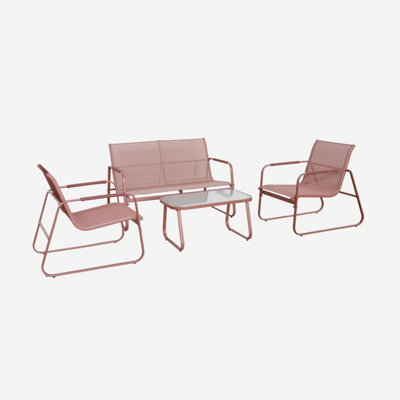 Sweeek - 4-Seater Steel Garden Sofa Set  Noto Terracotta 78X122X39 Cm - image 1