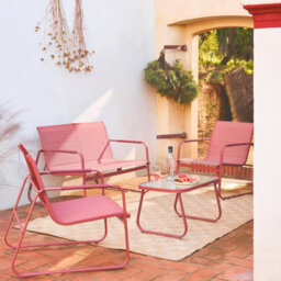 Sweeek - 4-Seater Steel Garden Sofa Set  Noto Terracotta 78X122X39 Cm - thumbnail 3