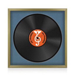 "16X16"" Gold Classic Vinyl Record Frame With Pompadour Mount For 12 Inch Lp Disc - Ak Frames"