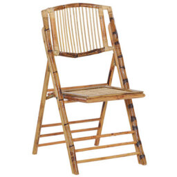Beliani Set Of 4 Dining Chairs Folding Trentor Bamboo Natural - thumbnail 4