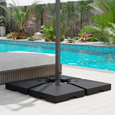Outsunny 4Pc Portable Umbrella Parasol Base Weights Water Sand Filled Holder - image 1