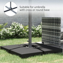 Outsunny 4Pc Portable Umbrella Parasol Base Weights Water Sand Filled Holder - thumbnail 6