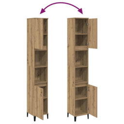 Walplus Bathroom Cabinet Artisan Oak 30X30X190 Cm Engineered Wood - thumbnail 8