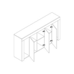 Sideboard Tv Unit Display Cabinet Cupboard Tv Stand Living Room High Gloss Doors - Oak & White - thumbnail 6