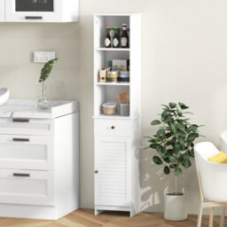Costway 164 Cm Freestanding Bathroom Storage Cabinet W/ 3 Open Shelves & Door Cabinet - thumbnail 5
