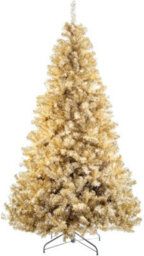 Shatchi 4Ft Artificial Christmas Tree Champagne Gold Shiny Tinsel Tips Bushy Look Luxurious - thumbnail 1