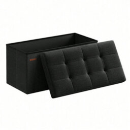 LEDREM Storage Ottoman, Foldable Small Ottoman Foot Rest, 38 X 76 X 38 Cm Foot Stool, Cube Ottoman With Storage, Load Up To 300 Kg - thumbnail 3