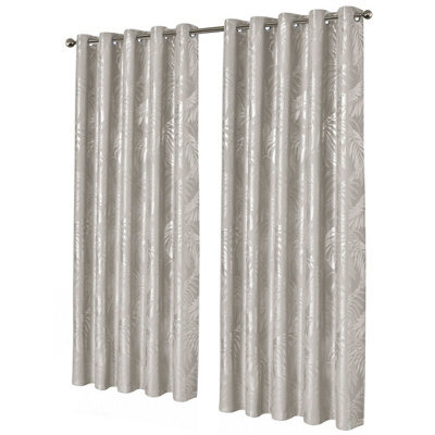 Leaf Sparkle Blackout Curtains In Natural, 228Cm X 228Cm