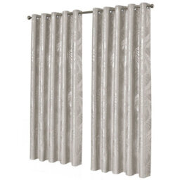 Leaf Sparkle Blackout Curtains In Natural, 228Cm X 228Cm