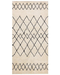 Wyld And Coco Casanova Geometric Beige Black Area Rug 80 X 150 Cm - Low Pile, Polyester - thumbnail 1