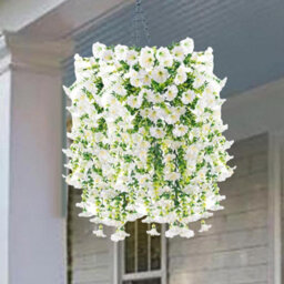 Artificial Petunia Flowers For Outdoor Use, 2 Pieces Faux Petunias, Hanging Artificial Flowers, Uv Resistant For Balcony, Porch - thumbnail 6