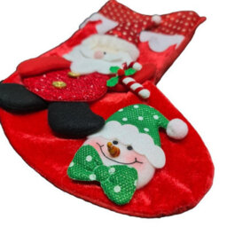 HSD Christmas Stocking With Santa - Festive Holiday Decoration For Tree, Mantel & Home Decor - thumbnail 2