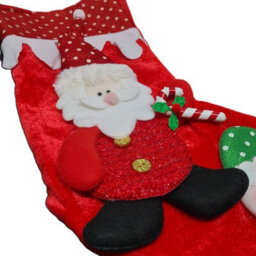 HSD Christmas Stocking With Santa - Festive Holiday Decoration For Tree, Mantel & Home Decor - thumbnail 3