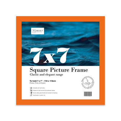 7X7 Orange Picture Frame (17.8 X 17.8Cm) Poster, Photo, Artwork, Gallery Wall Or Print - image 1