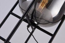 Harper Living Smoked Glass Table Lamp, Bedside & Desk Lamp With On/off Switch, 40W E27 Base (No Bulb) 47.5Cm Modern - thumbnail 3