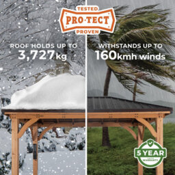 Backyard Discovery Barrington Cedar Wood Outdoor Patio Gazebo With Powerport 4.3M X 3.1M (14Ft X 10Ft) - thumbnail 8