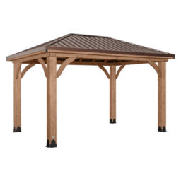 Backyard Discovery Barrington Cedar Wood Outdoor Patio Gazebo With Powerport 4.3M X 3.1M (14Ft X 10Ft) - thumbnail 4