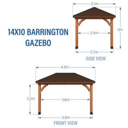 Backyard Discovery Barrington Cedar Wood Outdoor Patio Gazebo With Powerport 4.3M X 3.1M (14Ft X 10Ft) - thumbnail 7