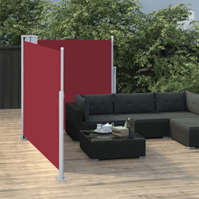 Walplus Retractable Side Awning Garden Sun Shade Canopy Gazebo For Back Door, Porch, Patio Red 100X600 Cm - image 1