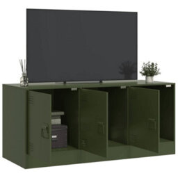 Berkfield Tv Cabinet Olive Green 99X39X44 Cm Steel - thumbnail 4