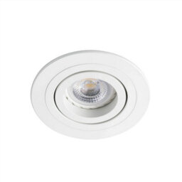 Luminosa Lighting Luminosa Rad 1 Light Round Tiltable Recessed Spotlight White, Gu10 - thumbnail 2