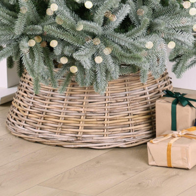 Dibor Large Rustic Wicker Xmas Christmas Tree Decoration Christmas Tree Skirt 58Cm - image 1