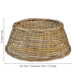 Dibor Large Rustic Wicker Xmas Christmas Tree Decoration Christmas Tree Skirt 58Cm - thumbnail 5