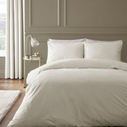 Catherine Lansfield Kingsley Soft Matt Velvet Single Duvet Cover Set With Pillowcase Cream
