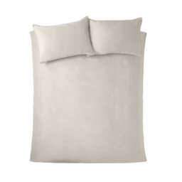 Catherine Lansfield Kingsley Soft Matt Velvet Single Duvet Cover Set With Pillowcase Cream - thumbnail 4