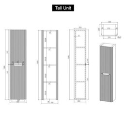 Royal Bathrooms Avenza 1500mm Deep Moss Green 2-Door Wall Hung Tall Boy Cabinet Unit - thumbnail 4