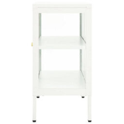 Berkfield Sideboard White 70X35X70 Cm Steel And Glass - thumbnail 4