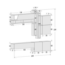 Decorotika Budva Moduler Modern Tv Unit Wall Mount Customizable Layout High Gloss White - thumbnail 6