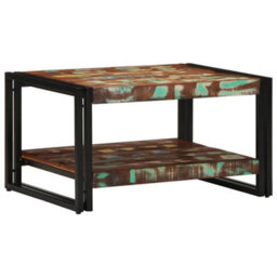 Berkfield Coffee Table Multicolour 70X50X38 Cm Solid Wood Reclaimed - thumbnail 1