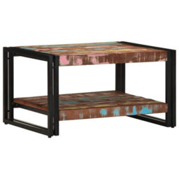 Berkfield Coffee Table Multicolour 70X50X38 Cm Solid Wood Reclaimed - thumbnail 2