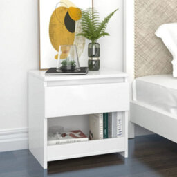 Berkfield Bedside Cabinet High Gloss White 40X30X39 Cm Engineered Wood
