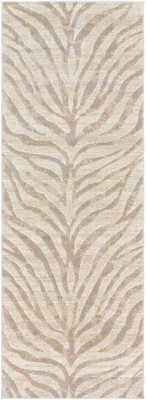 Livabliss City-Animal Print Beige Grey Taupe Boho Zebra Pattern Living Dining Bedroom Rug 80 X 220 Cm Easy Care, Non Shedding - image 1