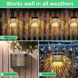 Taylor & Brown Solar Fence Lights 4 Packdecorative Waterproof Outdoor Garden Lights With Petal Pattern For Fence & Patio - thumbnail 2