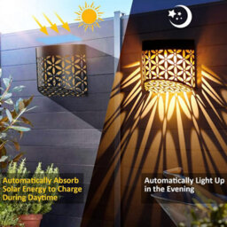 Taylor & Brown Solar Fence Lights 4 Packdecorative Waterproof Outdoor Garden Lights With Petal Pattern For Fence & Patio - thumbnail 7