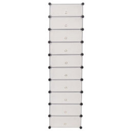 Walplus Interlocking Shoe Organiser With 10 Compartments White - thumbnail 3